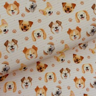 Pups 001 Canvas Fabric Sheet
