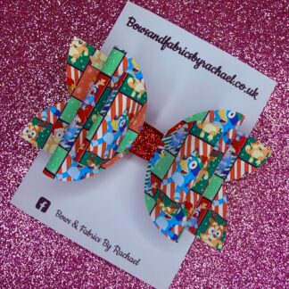 Blue Dog Christmas 006 Hair Bow