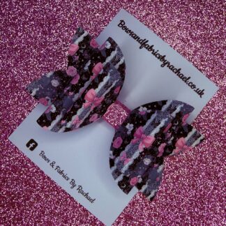 Pink Black Bow 001 Hair Bow