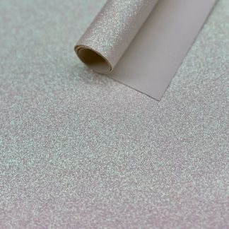 Iridescent White Fine Glitter Fabric Sheet
