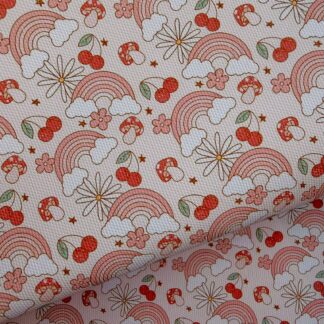 Rainbows & Cherries 001 Canvas Fabric Sheet