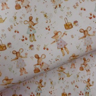 Summer Mice 001 Canvas Fabric Sheet