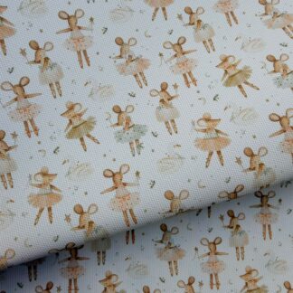 Ballerina Mice 001 Canvas Fabric Sheet