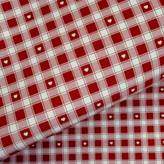 Heart Gingham 001 Canvas Fabric Sheet