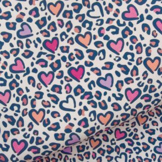 Animal Print Heart 001 Canvas Fabric Sheet