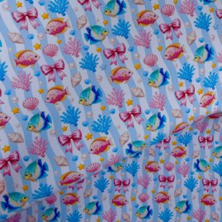 Bowtiful Ocean Friends 001 Canvas Fabric Sheet