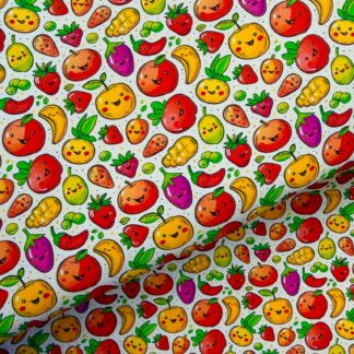 Happy Foods 001 Canvas Fabric Sheet