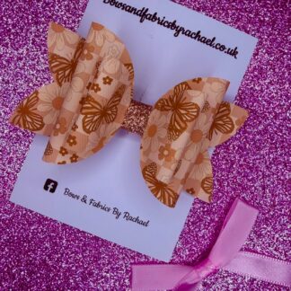 Butterflies & Flowers 001 Hair Bow