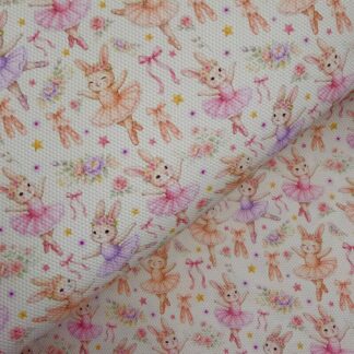 Ballerina Bunnies 001 Canvas Fabric Sheet