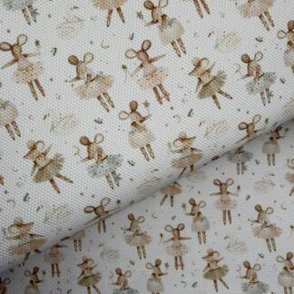 Ballerina Mice 001 Canvas Fabric Sheet