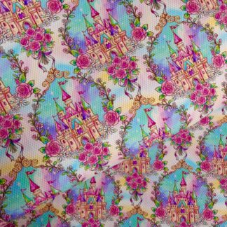 Floral Castle 001 Canvas Fabric Sheet