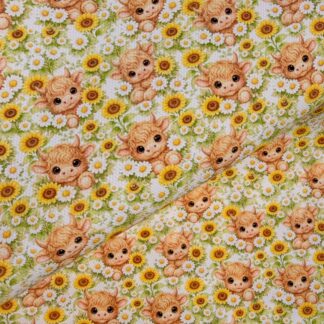 Daisy Cow 001 Canvas Fabric Sheet
