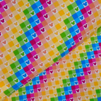 Neon Disney Tartan 001 Canvas Fabric Sheet
