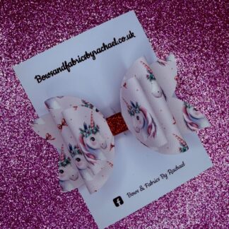 Christmas Unicorn 001 Hair Bow