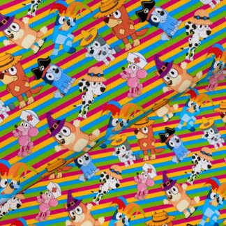 Blue Dog Dress Up 001 Canvas Fabric Sheet