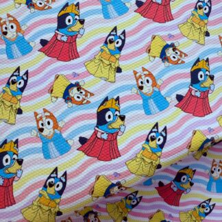 Blue Dog Princess 001 Canvas Fabric Sheet
