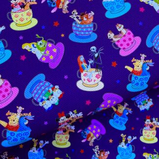 Disney Teacups 001 Canvas Fabric Sheet