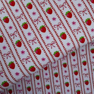 Strawberry Bow 001 Canvas Fabric Sheet