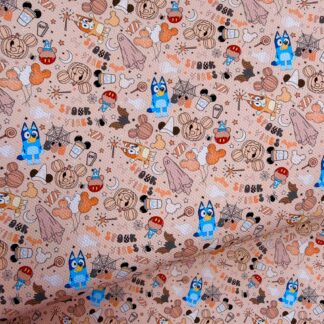 Blue Dog Halloween 005 Canvas Fabric Sheet