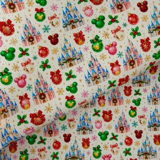 Disney Christmas Castle 001 Canvas Fabric Sheet