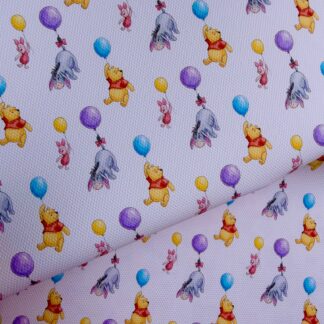 Pooh Balloons 001 Canvas Fabric Sheet